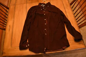 Trader Bay Corduroy Button Up Shirt Mens XLT Maroon Long Sleeve Outdoor Camping - Picture 1 of 12