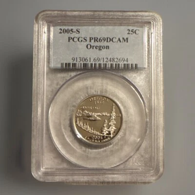 2005-S 25c PR69 DCAM Oregon State Quarter PCGS Graded Certified - Image 1 of 2
