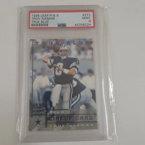 Carta Calcio 1998 Leaf Rookie & Stars True Blue Troy Aikman #273 solo 500 esemplari - Foto 1 di 2