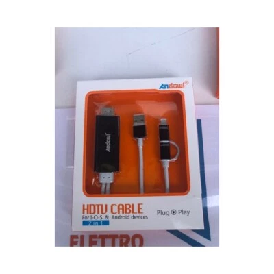 CAVO ANDOWL CAVO  ADATTATORE VIDEO LIGHTING MICROUSB - HDMI PER SMARTPHONE IOS-A - Immagine 1 di 4