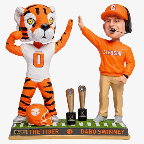 CLEMSON TIGERS Coach DABO SWINNEY & Mascot 2x National Champions Bobblehead NIB! Cover