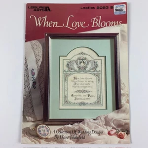 Counted Cross Stitch Leaflet WHEN LOVE BLOOMS, Leisure Arts 2023, VTG, 1987 - Picture 1 of 4