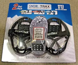 Snow Trax 2 Pair Pack Size Men’s 8-12 Snow Traction Shoes Or Boots BRAND NEW - Picture 1 of 5