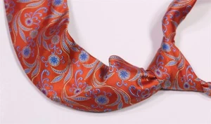 Robert Talbott Seven Fold Orange Sky Blue Paisley Silk Limited Edition Tie - Bild 1 von 7