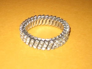 VINTAGE TRIPLE ROW BRILLIANT RHINESTONE BRACELET - MADE IN JAPAN - Picture 1 of 3