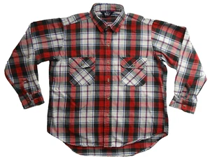 Woolrich XL VTG Flannel Long Sleeve Button Down Flap Pocket Board Made in USA - Picture 1 of 12