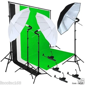 Photo Studio Lighting Photography Studio Backdrop Stand 3 Muslin Light Kit - Picture 1 of 11