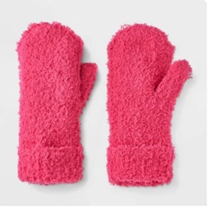 Pink Girls Plush Gloves- Art Class - Picture 1 of 1
