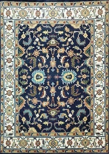 8x10 Quick Ship! Blue Hand made Modern Oushak Area Rugs, Oriental Floor Carpet - Picture 1 of 24