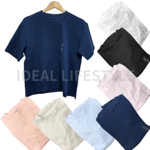 Camiseta de algodón UNIQLO AIRism S-3XL manga corta ajuste relajado para mujer 474405 nueva con etiquetas - Imagen 1 de 27