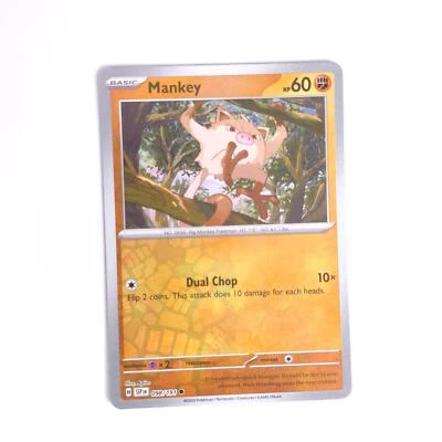 Mankey 098/191 Pokemon SV08: Surging Sparks Common Reverse Holo NM - Image 1 of 2