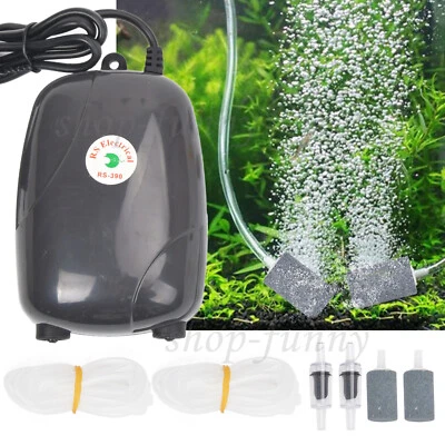 SANHESHUN Aquarium Luftpumpe Aquarium Pumpe Sauerstoffpumpe 3W / 5W Luftstein Set