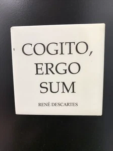 Vtg Fridge Magnet COGITO,ERGO SUM Rene Descartes 2.5 X 2.5 - Picture 1 of 3