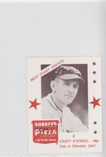 1975 Shakey's Pizza West Coast Greats Casey Stengel #8 HOF