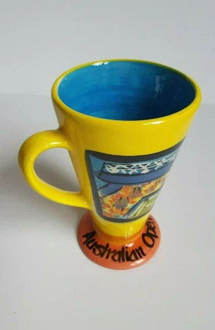 Australian Open Tennis Mug Hand Painted Signed Cover
