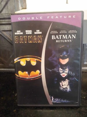 DC Comics BATMAN & Batman Returns Double Feature DVD Movies w/ Danny DeVito - Image 1 of 3