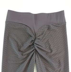 Shein Scrunch Butt Leggins XL Black Textured V Waist Cropped Ankle Yoga Pants - Picture 1 of 22