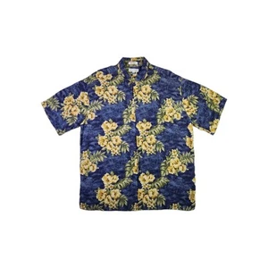 Camisa Hawaiana Pierre Cardin VINTAGE Para Hombre XL Azul Floral Manga Corta Abotonada - Imagen 1 de 10