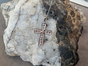 Ciondolo croce celtica albero della vita Clogau argento e oro rosa 9 ct (22") raro - Foto 1 di 8