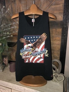 Harley Davidson Tank Top Herren Schwarz Größe Large Vintage Ft. Worth Texas 1992 - Bild 1 von 8