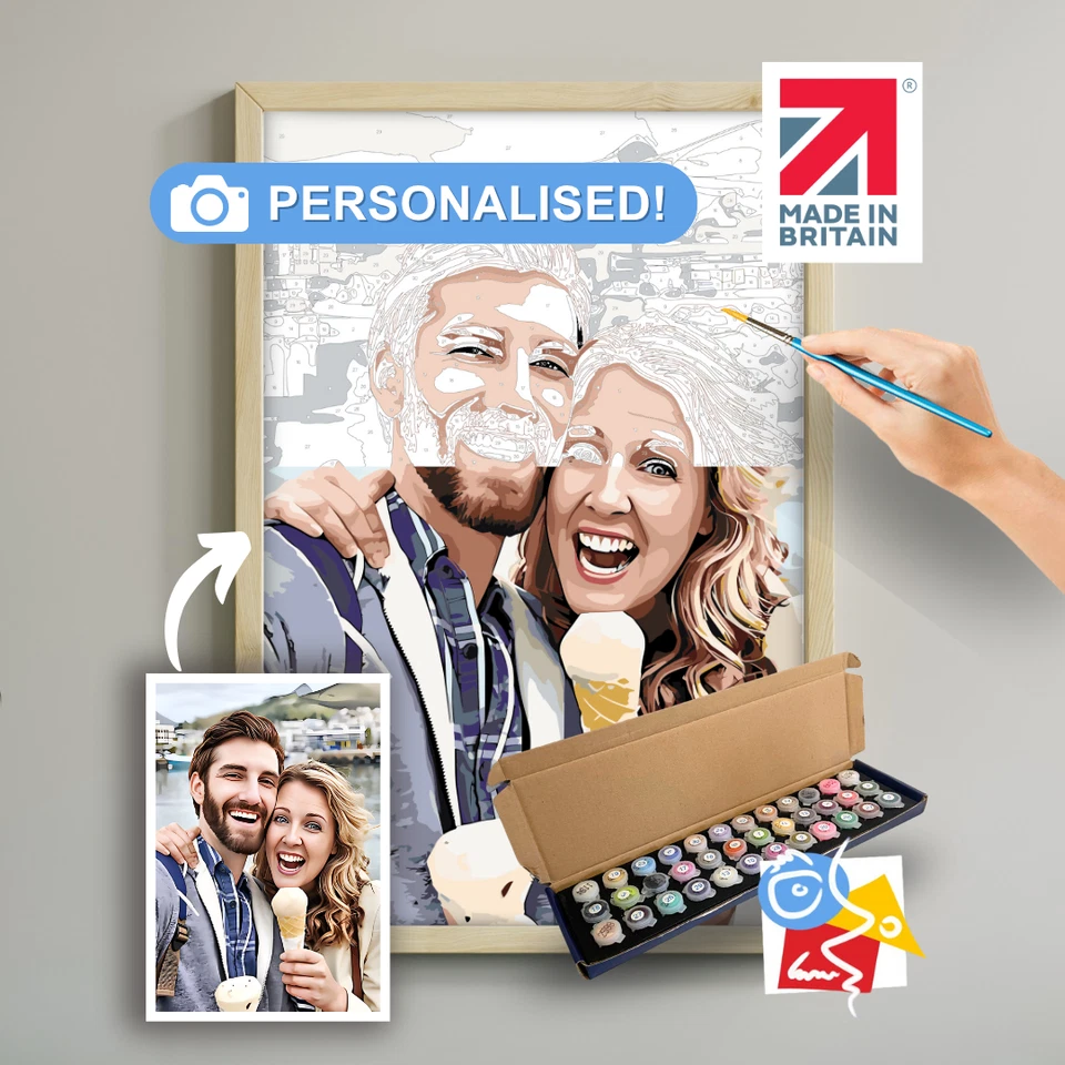 Custom Paint by Numbers UK  | Personalised DIY Kit | Free and Fast delivery - Image 1 of 4