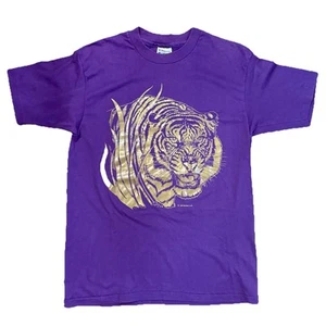 Vintage 1989 Gold Tiger Shirt Air Waves Inc Size Large Single Stitch Tee Supreme - Picture 1 of 13