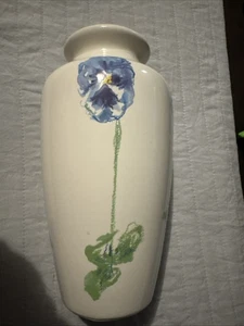 Tiffany & Co. Tiffany Blossom Blue Pansies Ceramic Vase 2001, England - Picture 1 of 5