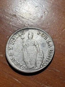 1833 LIMAE MM 8 REALES NICE DETAILS SILVER - Picture 1 of 5