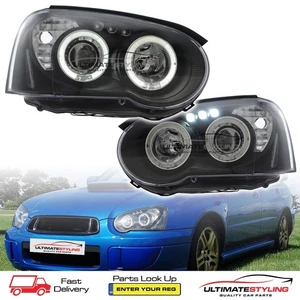 For Subaru Impreza Headlights 2003-2005 Projector Blob LED DRL Halo Angel Eyes - Picture 1 of 13