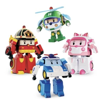 New Robocar Poli Super Deluxe 7’ Transformation Set Poli Amber Roi Heli - Image 1 of 4