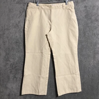 Брюки Halogen Lagenlook из льняной смеси бежевые широкие штанины размер 14 женские - Изображение 1 из 4