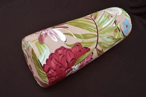 LF807g  Gray Purple Pink white Cotton Canvas Neck Yoga Bolster Case Pillow Cover - Picture 1 of 7