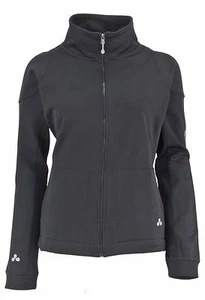 PLUM FLOWER WOMEN'S SOFT SHELL RIDE JACKET WATER/WIND RESISTANT BLACK MEDIUM - Picture 1 of 2