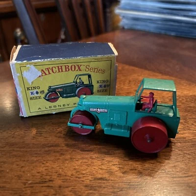 Matchbox Lesney King Size K-9 Aveling-Barford Road Roller, Original Worn OutBox - Image 1 of 4