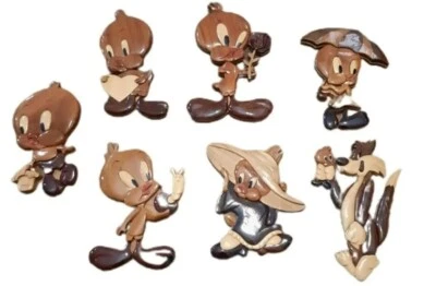 Vintage Tweety Bird Wall Decor Set 7 Kids Wall Hanging Silvester Nursery Baby - Image 1 of 4