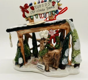 Blue Sky Clayworks "Cupids Christmas Trees" Tea Light Candle Holder 2009 Gift - Picture 1 of 19