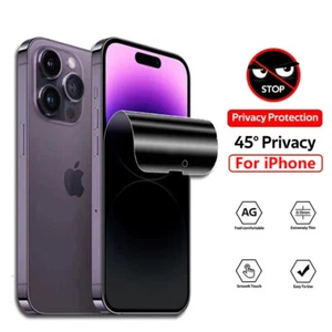 Película de hidrogel antiespía para iPhone 17 16 15 Pro Max protector de pantalla de privacidad suave - Imagen 1 de 13