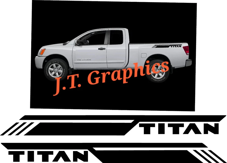 兼容日产 Titan 侧床乙烯基贴花贴纸图形套件 — 第 1/1 张图片
