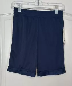 Athletic Works Mesh Shorts Boy's Size L 10-12 Navy Blue Athletic Drawstring - Picture 1 of 6