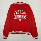 Undrcrwn Varsity Jacket Men’s size XL World Champions Coat * FLAW* Sweater Red