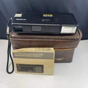 -Vintage- Keystone EverFlash XR108 110 Film Camera - Black - Case - Instructions - Picture 1 of 8