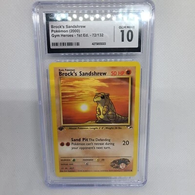 2000 Pokemon Gym Heroes Brock's Sandshrew #72 CGC 10 - Image 1 of 2