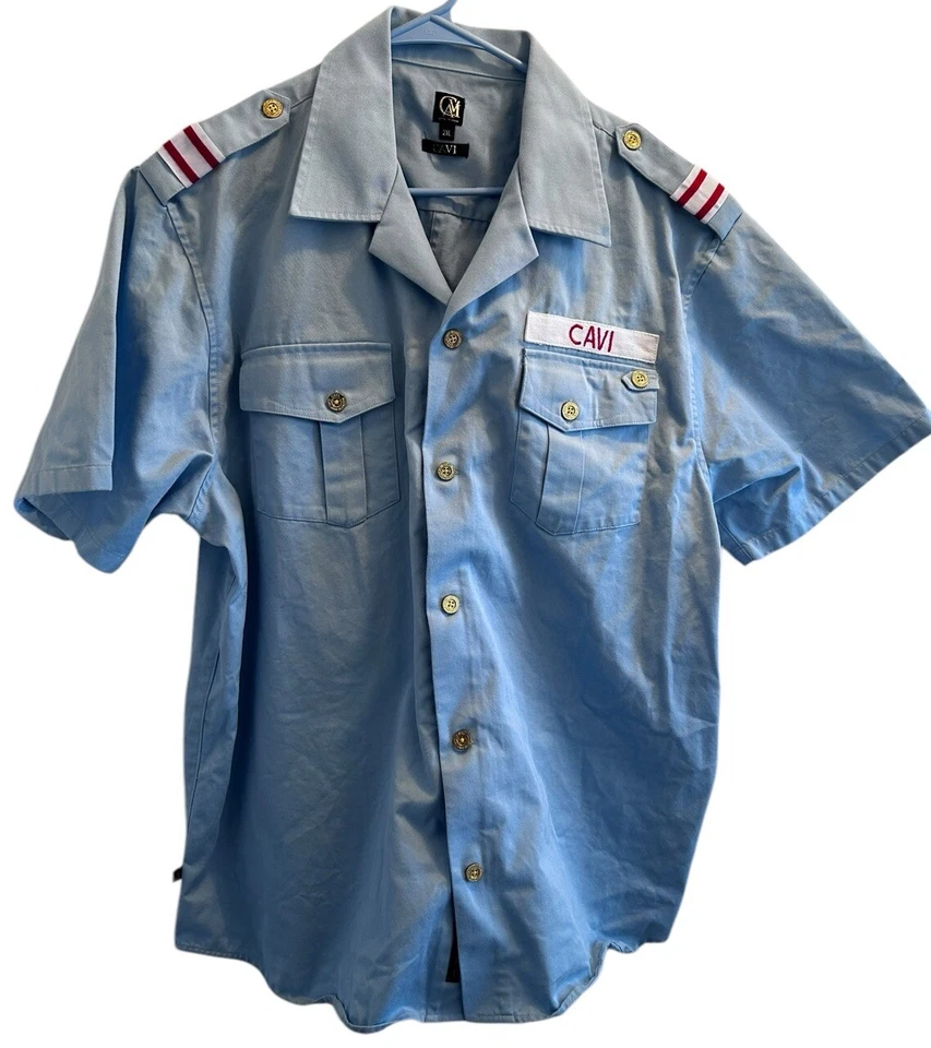 Chaqueta Camisa De Colección Estilo Ejército Azul Para Hombres Cavi 2XL Charreteras con Botones Dorados Chamarra Foto 1 de 4