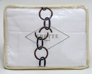 Frette Links Embroidery King Fitted Sheet Set Chestnut/Black Made in Italy - Picture 1 of 9