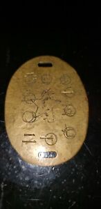 WW2 Japanese soldier's dog tag Identification badge military collectible 