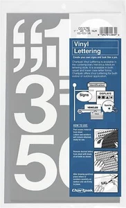 Chartpak 3-inch White Stick-on Vinyl Numbers (01176), 1 PACK - Picture 1 of 1