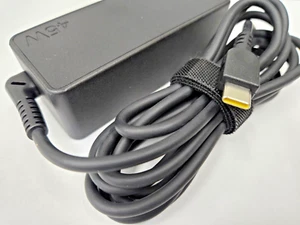 Lenovo 45W USB type C Laptop Charger Adapter Power Supply Adapter Black - Picture 1 of 6