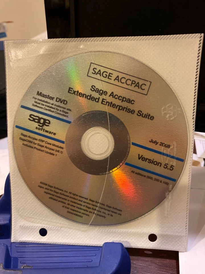 Brand New SAGE ACCPAC Extended Enterprise Suite v 5.5 Master 2DVDs. Never Used. - Image 1 of 2