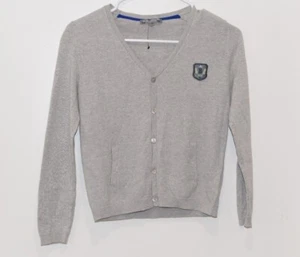 Bonpoint NWOT Grey Knitted Cardigan 100% Cotton Boys Size 10 - Picture 1 of 5