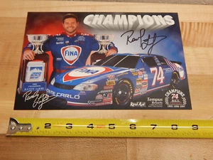 Randy LaJoie #74 Fina Racing 1998 Nascar Busch Series Autographed Photo Card - Picture 1 of 2